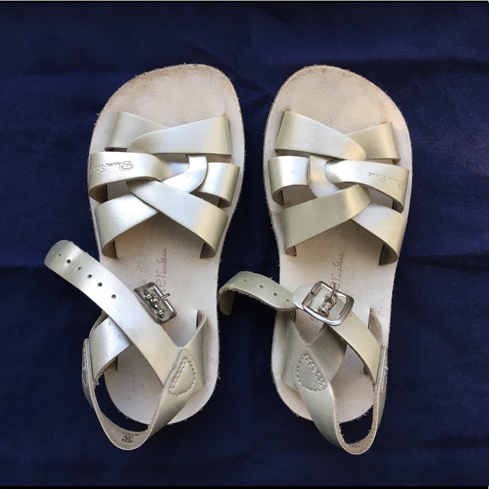 Sun-San saltwater sandals kids silver 10